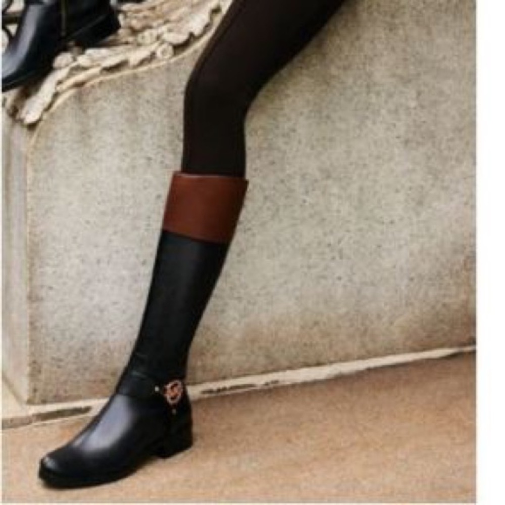 ❤️ NEW KORS FULTON LEATHER RIDING BOOTS TWO-TONED - Picture 3 of 8